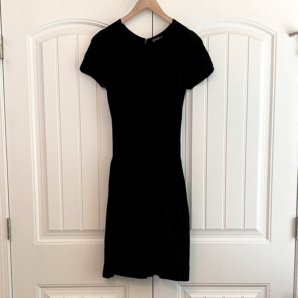 J. McLaughlin Black Short Sleeve Fit & Flare Women's Dress Size Small